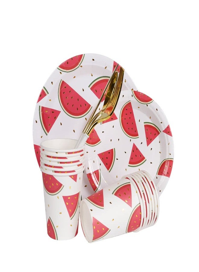 Geeklife Gold Watermelon Paper Party Cups Bulk, 9 oz Noble Gold Foil Fruit Disposable Decorative Cups Set,40 pcs - Image 2