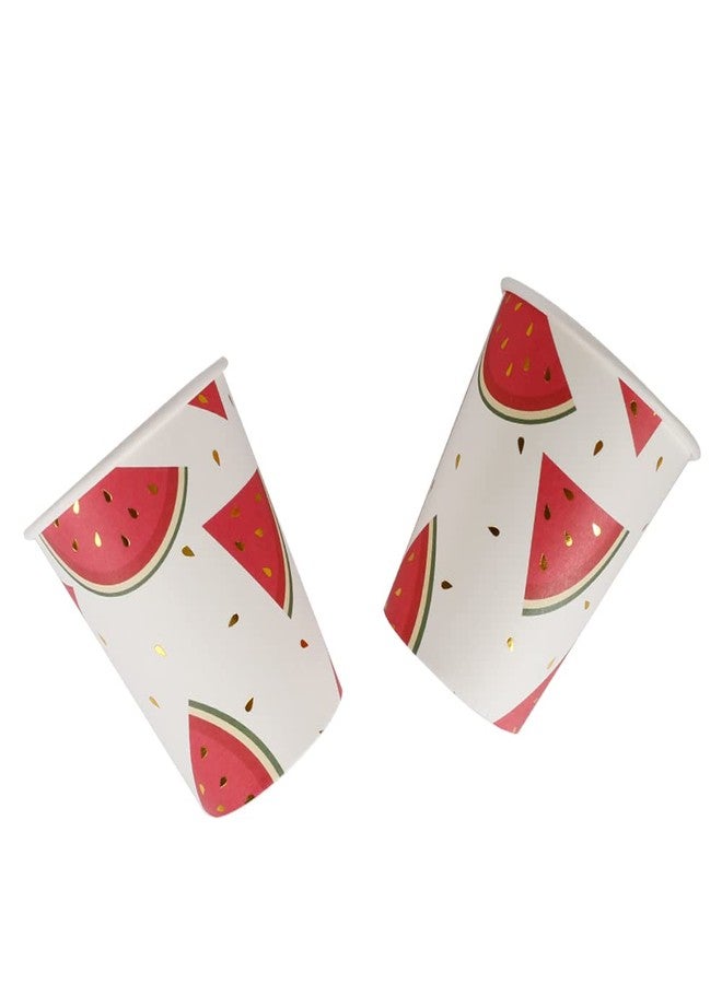 Geeklife Gold Watermelon Paper Party Cups Bulk, 9 oz Noble Gold Foil Fruit Disposable Decorative Cups Set,40 pcs - Image 3