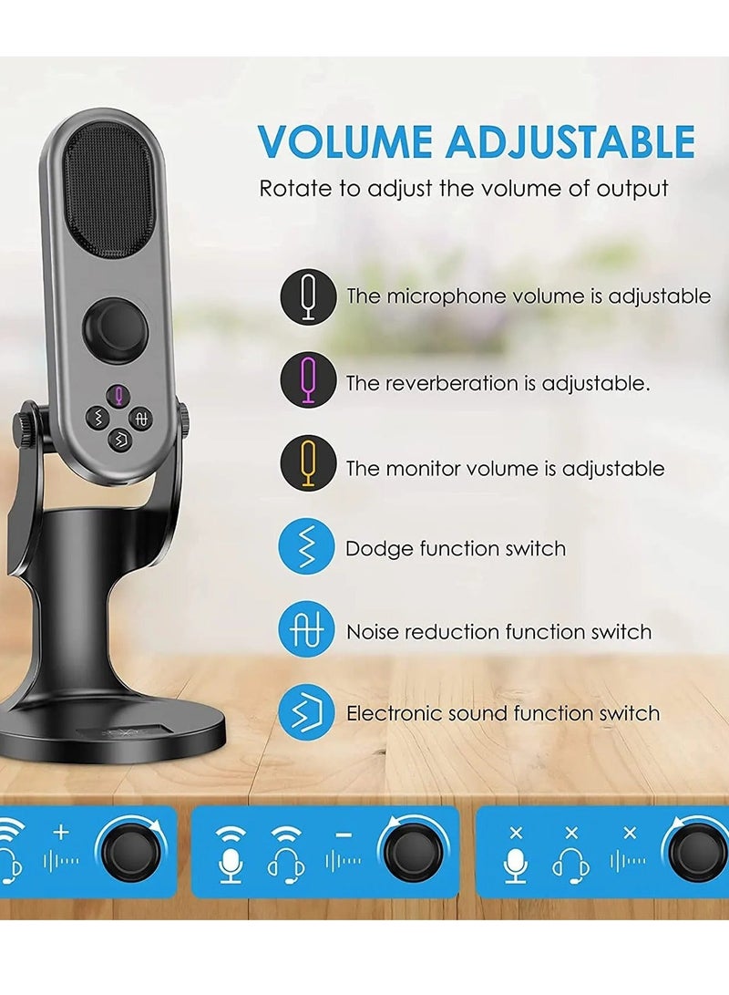Jmary MC-PW7 Multifunctional USB Recording Microphone for Podcast Gaming and Live Streaming - Image 3