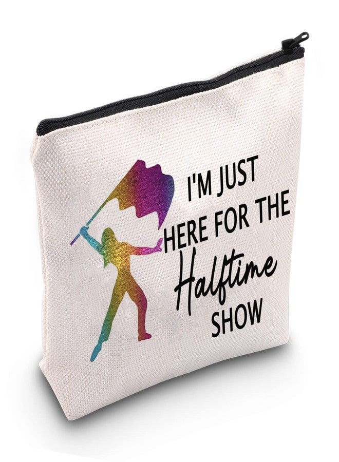 جي اكس جي زد اس او حقيبة مكياج سفر من JXGZSO Color Guard Gifts، مكتوب عليها "أنا هنا فقط من أجل عرض ما بين الشوطين"، مناسبة للمراهقين (حقيبة عرض ما بين الشوطين). - Image 1