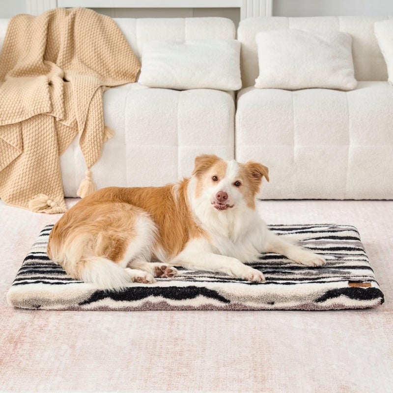 LIORCE Memory Foam Dog Crate Pad - XXL Dog Bed Mat with Removable Washable Cover and Waterproof Lining - Comfy Orthopedic Pet Bed Mat for Extra Large Dogs - Designed for 48-inch Dog Crates, White - Image 1
