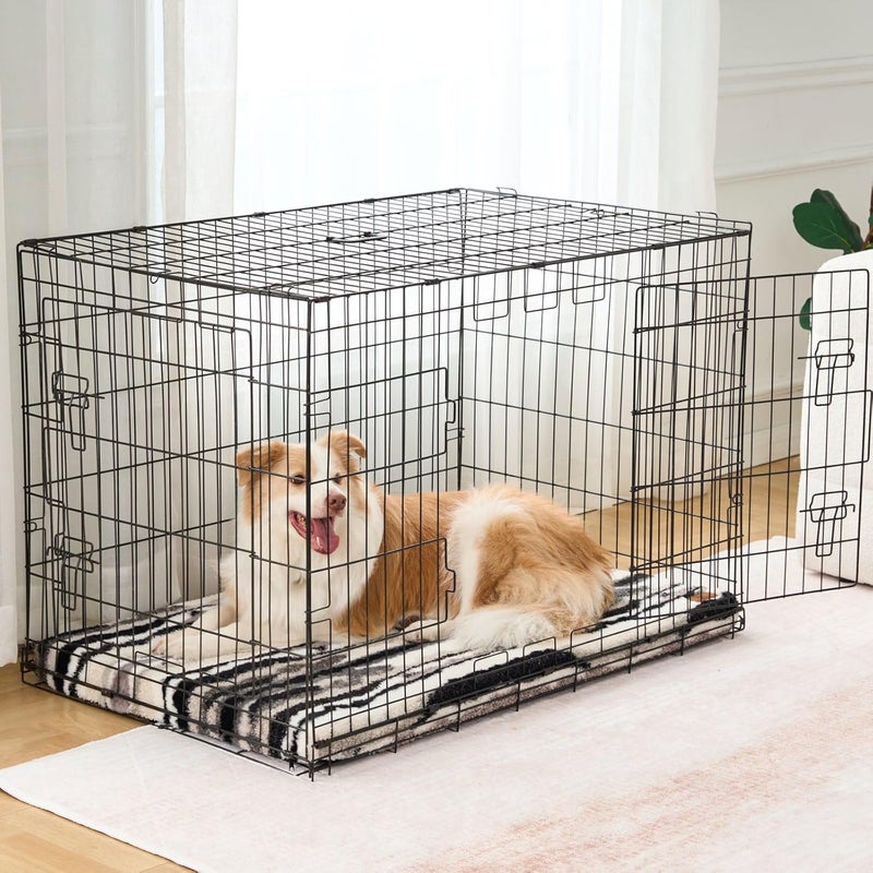 LIORCE Memory Foam Dog Crate Pad - XXL Dog Bed Mat with Removable Washable Cover and Waterproof Lining - Comfy Orthopedic Pet Bed Mat for Extra Large Dogs - Designed for 48-inch Dog Crates, White - Image 4