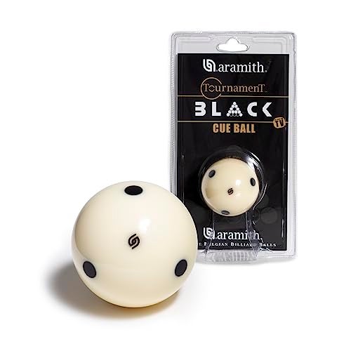 Aramith Tournament Black Billiard Pool Cue Ball 2 1/4" 6 Black Dots in a blister - Image 1