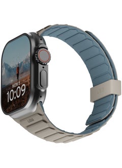 Urban Armor Gear UAG Pathfinder [Reversible Magnetic Silicone Strap] Compatible with Apple Watch Band for Apple Watch ULTRA 2 / Ultra 49mm, Watch 45mm/44mm/42mm Series 9-1 - Dune | Cloud Blue  - Image 5