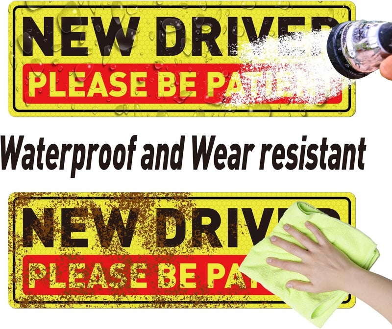 YIKIADA New Driver Car Magnet 12 x 4 Inches Reflective Magnetic Sticker - 4 Pack - Image 5