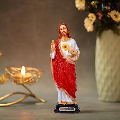 Newven Jesus Statues Christian Gifts for Home Decor god Idol showpiece Table Wall Decorative Figurine for House Warming Wedding Anniversary 30 x 10 x 8 cm - Image 4