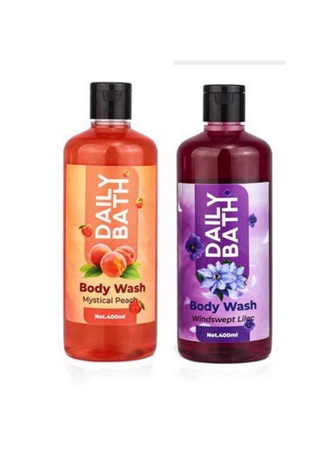 Jeehukm All Skin Types Daily Bath Body Wash Mystical Peach & Windswept Lilac Pack Of 2 (400 ML EACH) BATH LOAF FREE - Image 1