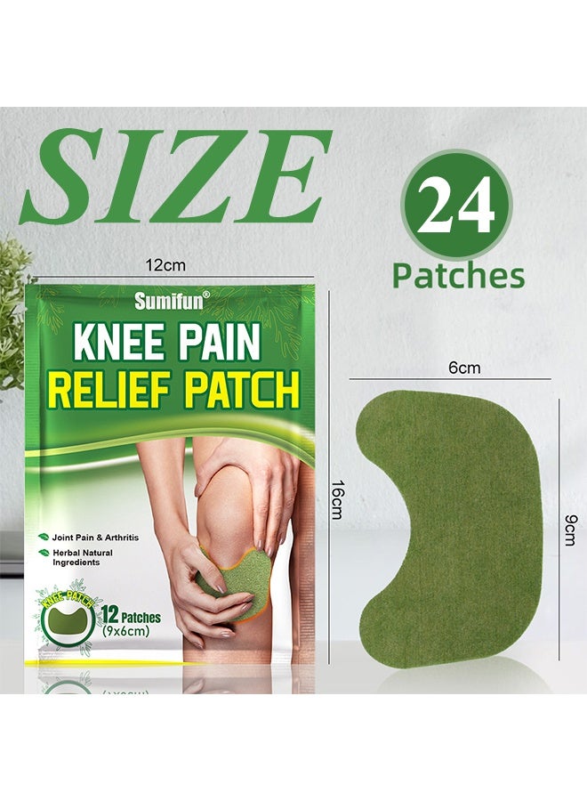 سوميفون لصقات الركبة Sumifun ذاتية التسخين، 24 قطعة من الضمادات الطبيعية، لفائف حرارية لاصقة لآلام المفاصل، واستعادة العضلات، وتخفيف إجهاد التمرين، وراحة الركبة المهدئة - Image 2