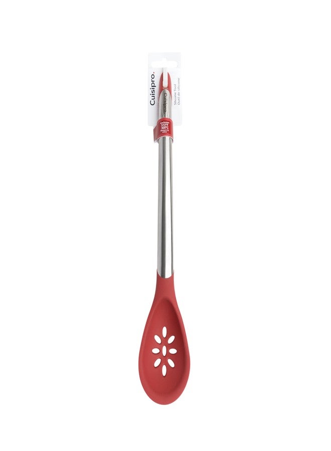 Cuisipro Silicone 12 Inch Slotted Spoon, Red - Image 4