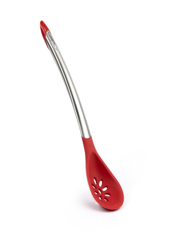 Cuisipro Silicone 12 Inch Slotted Spoon, Red - Image 1