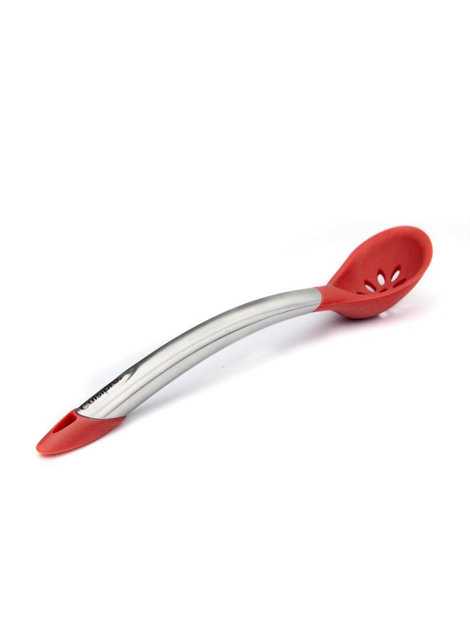 Cuisipro Silicone 12 Inch Slotted Spoon, Red - Image 2