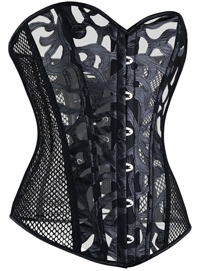Loquat Black Printed Mesh Corset  - Image 2