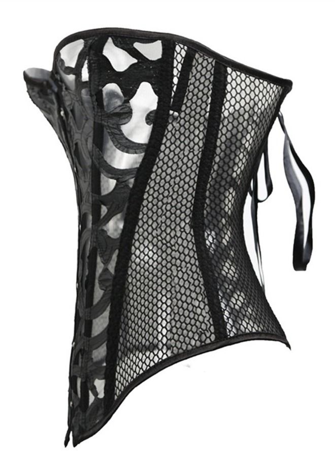 Loquat Black Printed Mesh Corset  - Image 3