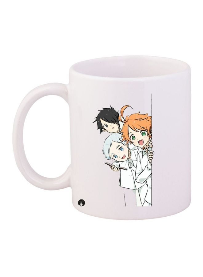 Anime Printed Coffee Mug White/Grey/Beige 11ounce