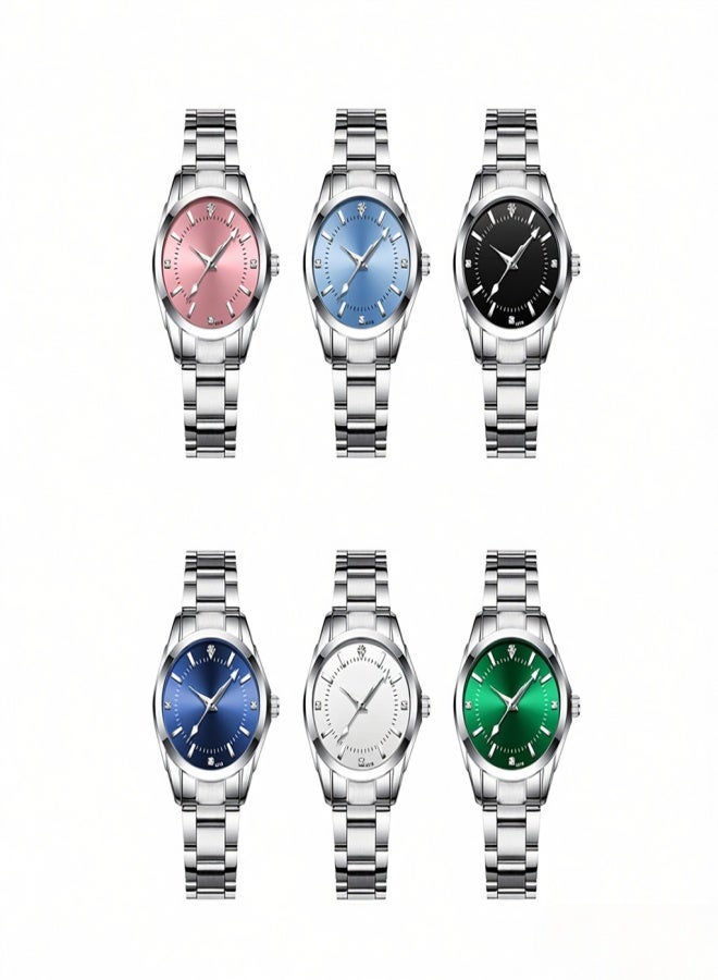 شينيكسي ساعة يد نسائية كلاسيكية كوارتز، ساعة يد أنيقة بسوار من الفولاذ الصلب، عقارب مضيئة، مقاومة للماء حتى عمق 3 أمتار، مناسبة للاستخدام اليومي والعمل. - Image 5