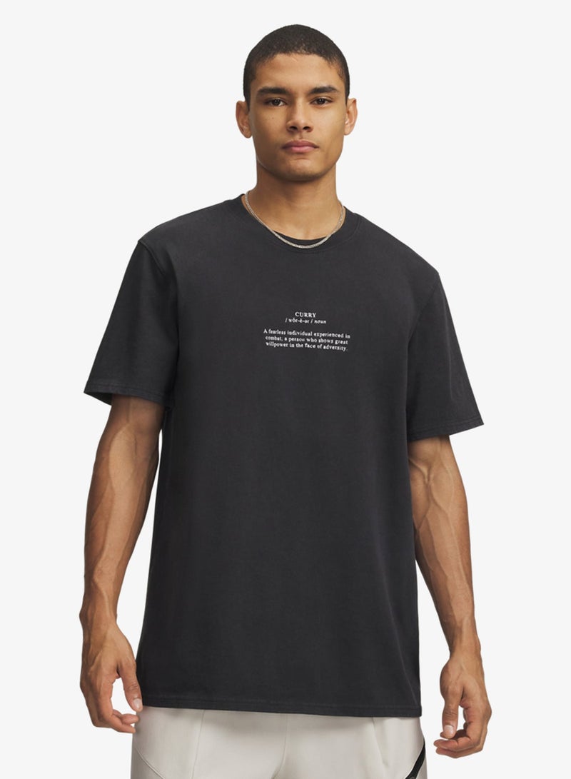 UNDER ARMOUR Curry Noun Logo T-Shirt - Image 1