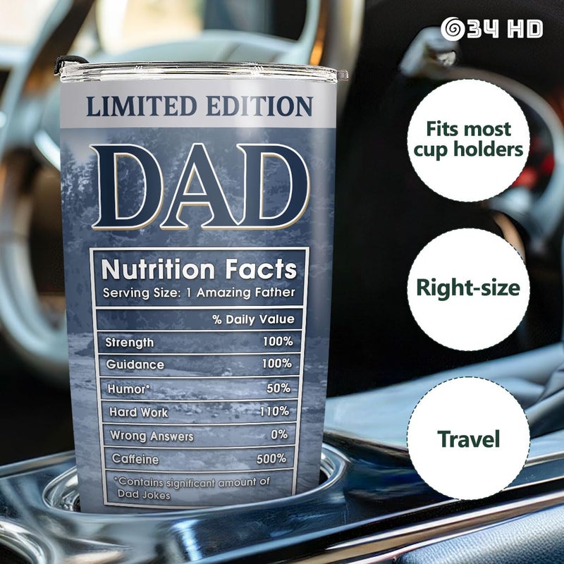 34HD Dad Light Tumbler with Lid  20 oz Stainless Steel Vacuum Insulated Dad Coffee Mug  Daddy Gifts from Daughter Son Wife  Men Gifts for Fathers Day Birthday Christmas - Image 5