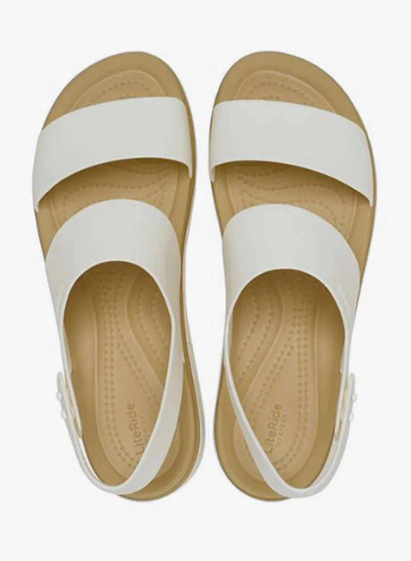 crocs Chalk/Tan Brooklyn Matte Wrap Wedge Sandals for Women | Best Price UAE