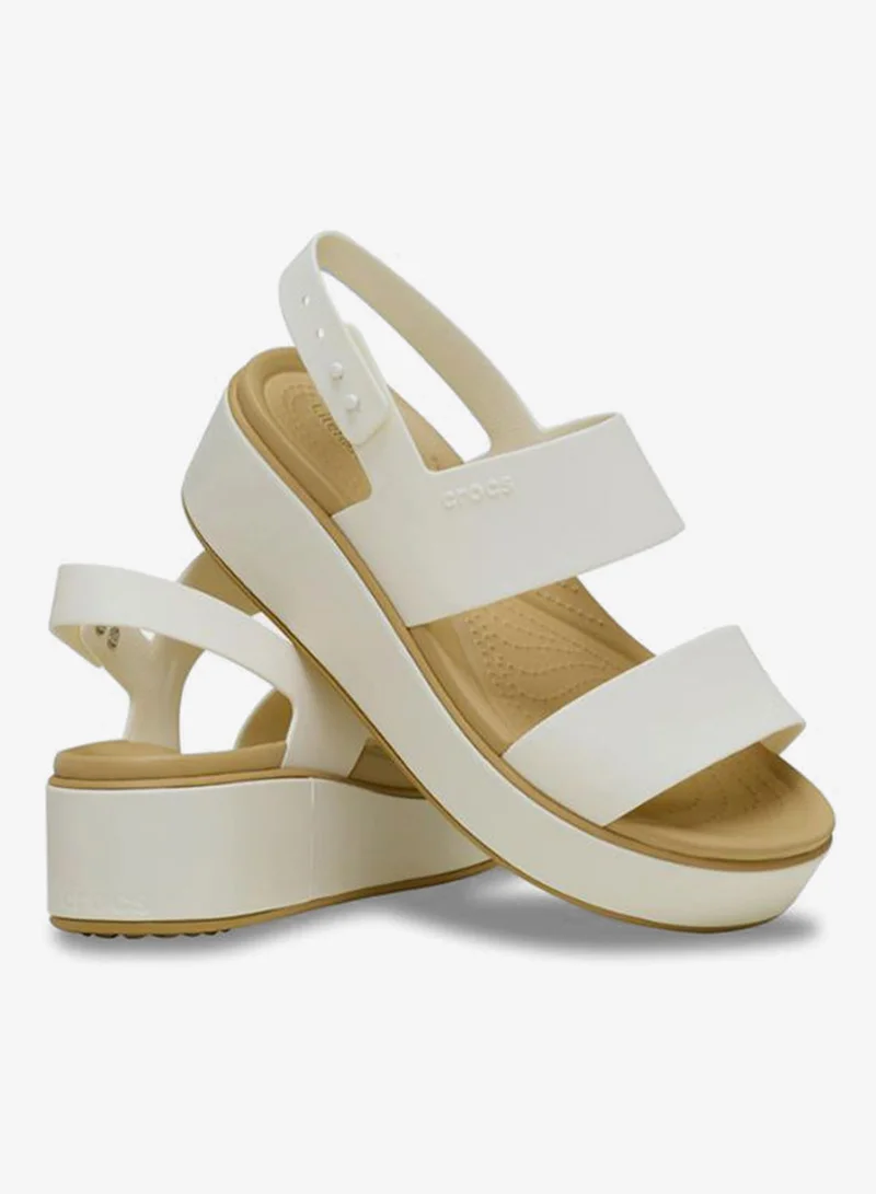 crocs Chalk/Tan Brooklyn Matte Wrap Wedge Sandals for Women | Best Price UAE