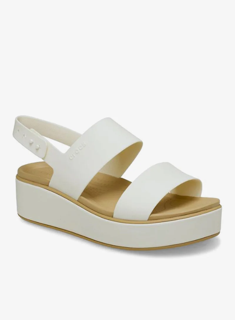 crocs Chalk/Tan Brooklyn Matte Wrap Wedge Sandals for Women | Best Price UAE