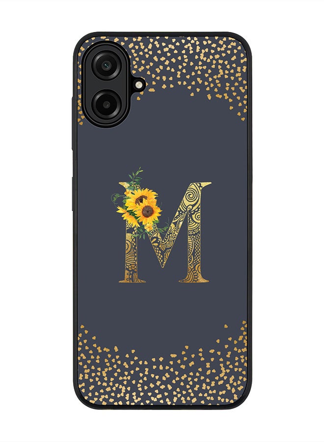 Stylizedd For Samsung Galaxy A07 4G Case,Slim fit Camera Protection, Shockproof Thin Phone cover  - Custom Floral Monogram - M  (Grey )