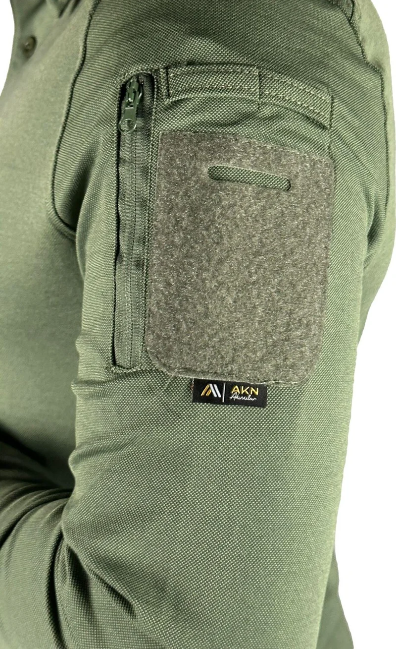 Akıncılar Outdoor Akn Polo Neck Long Sleeve Tactical T-Shirt - Khaki