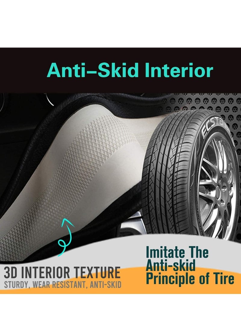 Excefore Steering Wheel Cover Universal 15 inch, Microfiber Leather Viscose, Great Grip with 3D Honeycomb Anti-Slip Design, Red - Image 5