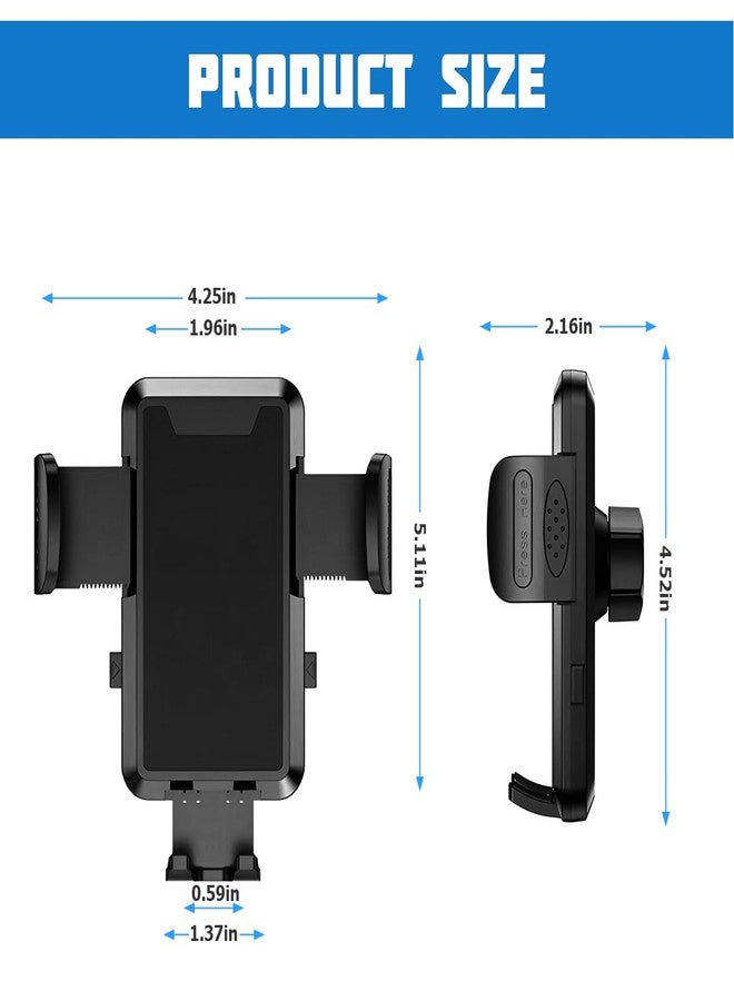 FALVFUN Car Phone Holder Mount, 360° Rotation Adjustable Vehicle Phone Stand with Metal Hook Clip, Auto Cellphone Holder Mount for Air Dashboard Windshield Vent, Universal for SUV RV Truck (Black) - Image 2