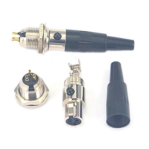onelinkmore DIY 3 Pin Mini XLR Connector TA3F Audio Microphone Adapters with Plug Chassis Mount XLR Jack 3 Pin Mini XLR Cable Ends Replacement F-Plug Audio Socket for Pro Microphones 2 Sets - Image 3