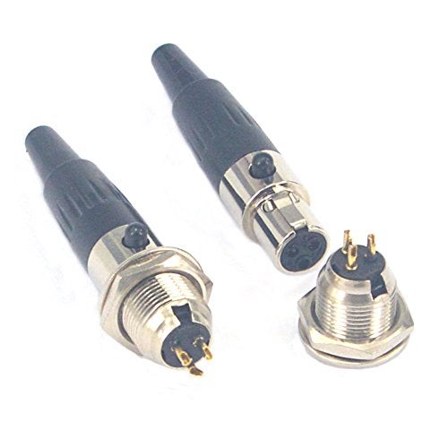 onelinkmore DIY 3 Pin Mini XLR Connector TA3F Audio Microphone Adapters with Plug Chassis Mount XLR Jack 3 Pin Mini XLR Cable Ends Replacement F-Plug Audio Socket for Pro Microphones 2 Sets - Image 1