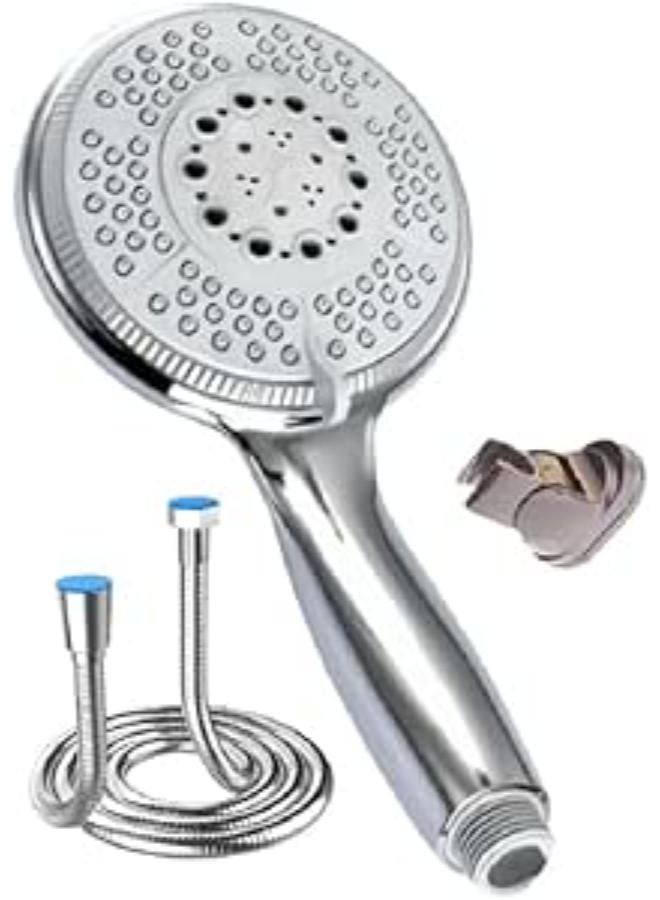 سماعة حمام كبيرة وخرطوم نيكل و عليقة