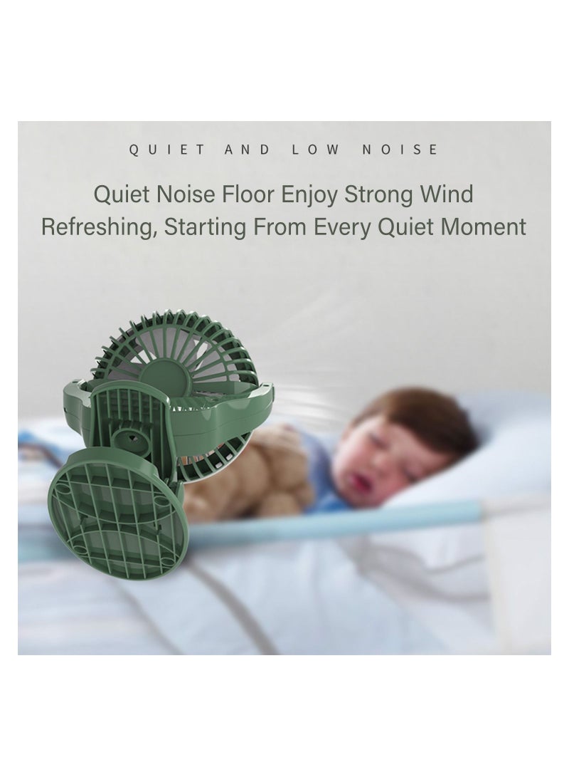 Teknum 2-IN-1 Stroller USB Charging Fan with Light-Green - Image 5