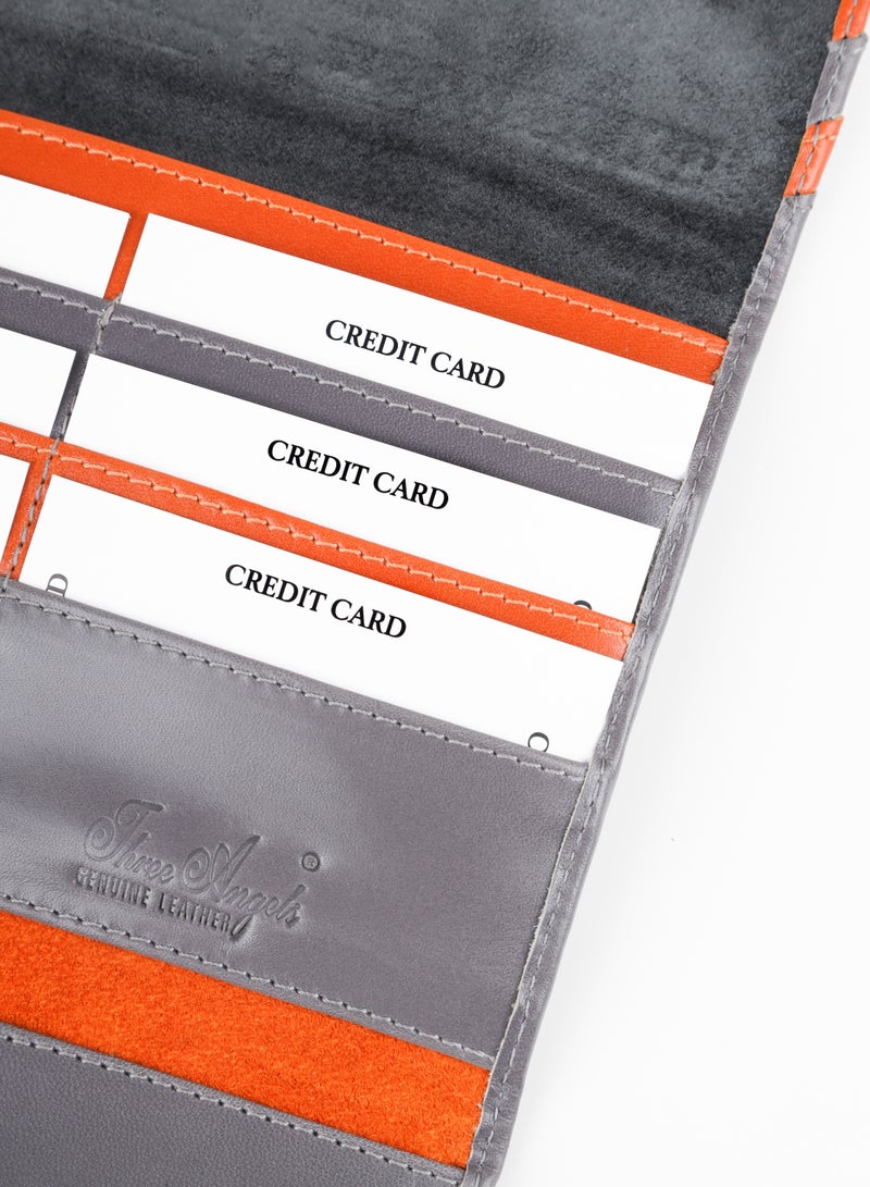 Three Angels Three Angels Genuine Leather Grey Female Wallet  - Image 4