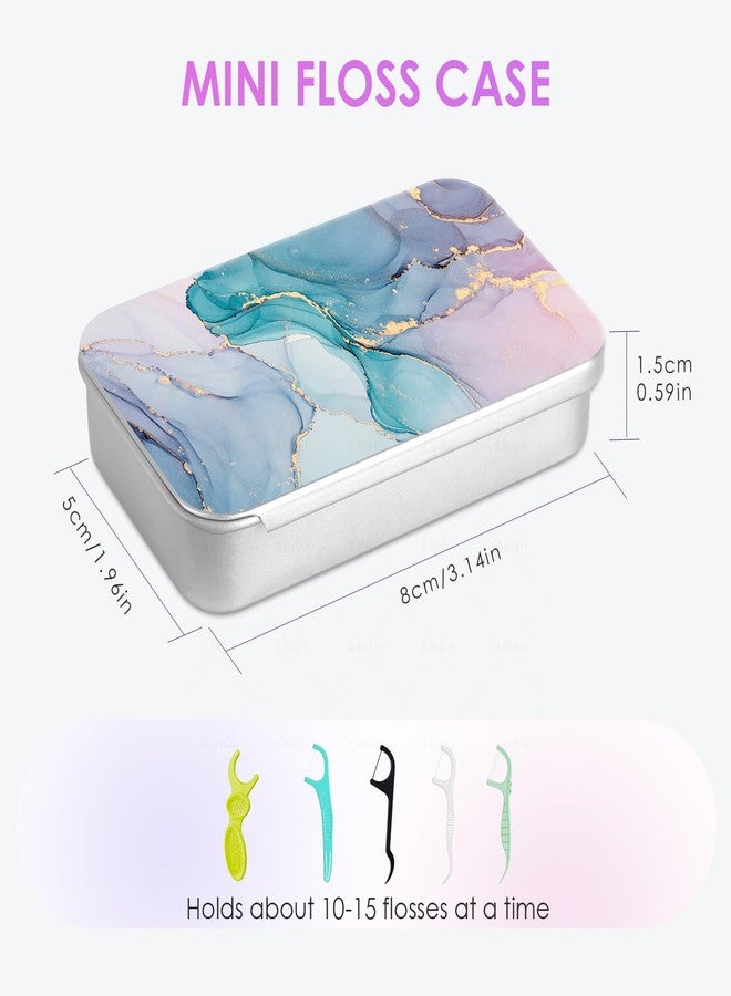 Gerkia 2Pack Travel Floss Picks Case，Refillable Portable Floss Pick Holder Container，Small Floss Dispenser and Dental Floss Holder，Small Tin Box Containers. - Image 2