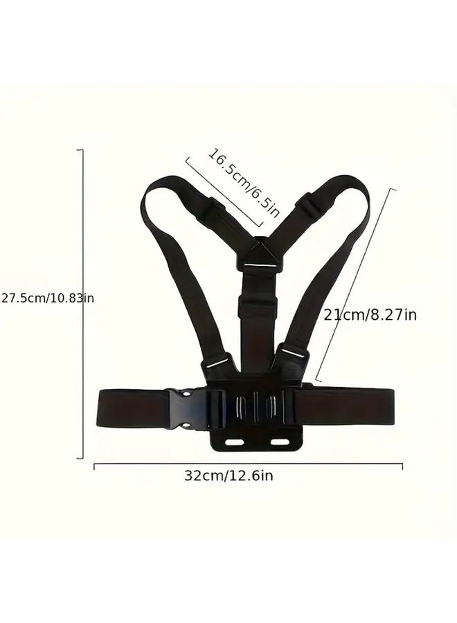 Adjustable Chest Strap Mount Phone Clip Holder For Sports Camera Black - Image 2