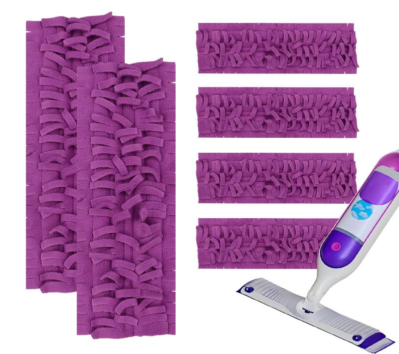 SwellV 6 Pack Mop Refill Pads For Powermop Multi-Surface And Wood Mop Pads Refill  Washable & Reusable Microfiber Spray Cleaning (Purple) - Image 1