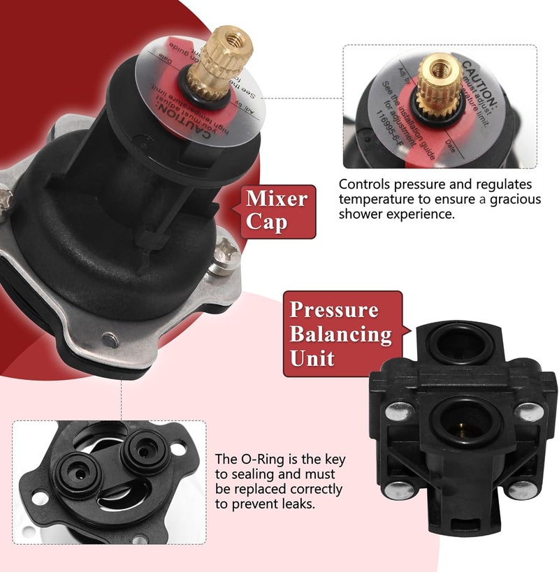 GREATUS GP76851 Mixer Cap and Pressure Balancing Unit (Shower) Parts Cartridge Compatible with Kohler, Replacement for Rite-Temp and 1/2" Shower Valve GP500520 and GP77759 Parts After Market Replacement - Image 4