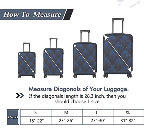 HYPER VENTURE Washable Luggage Cover - Fashion Suitcase Protector Fits 31-32 Inch Luggage (Blue Cube, XL) - Image 5