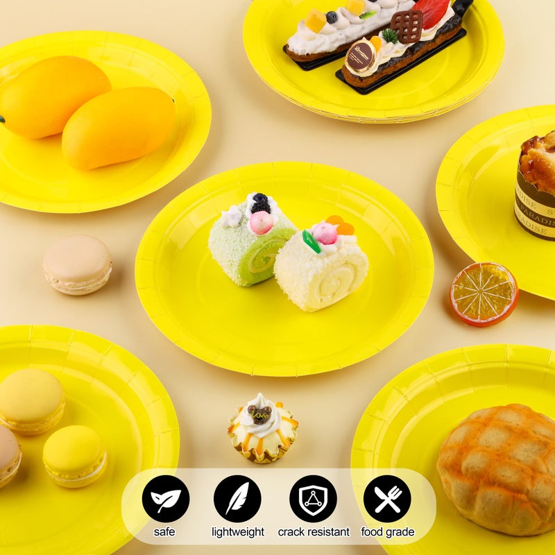 Breroa 72 Yellow Paper Plates - 9 Inch Disposable Heavy Duty Plates for Sustainable Dinner  Dessert  Parties & Holidays - Image 4