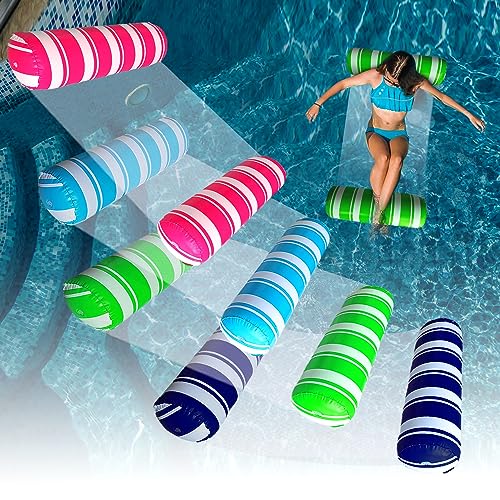 Annil 4 Pack Inflatable Pool Floats Adult Size Water HammockFloats for Swimming Pool4in1 MultiPurpose Pool Floating ToysPool Rafts Lounge Chairs Floatiesfor Adults Vacation Fun and Rest - Image 1
