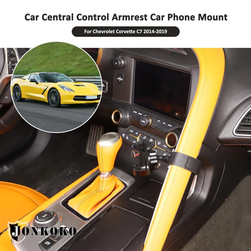 JONKOKO Car Central Control Armrest Car Phone Mount for Chevrolet Corvette C7 2014-2019 Auto Mobile Phone Holder Accessories - Image 4