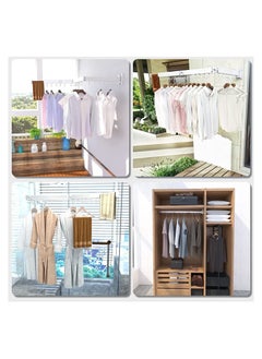 Generic Wall Mounted Retractable Clothes Drying Rack,Foldable Clothes Hangers,Stainless Steel Collapsible Laundry Clothes Hanger Rack  - Image 3
