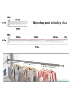 Generic Wall Mounted Retractable Clothes Drying Rack,Foldable Clothes Hangers,Stainless Steel Collapsible Laundry Clothes Hanger Rack  - Image 5