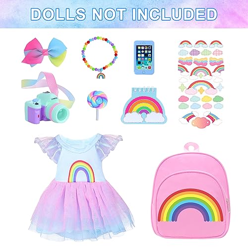 BDDOLL 145 Inch Black Dolls with Black Baby Doll Clothes and Accessories Including Backpacks Shoes Cameras Cell Phones Lollipops Bracelets Hair Clips Notebooks Stickers - Image 5