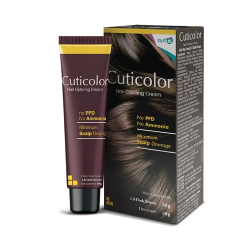 Cuticolor Permanent Hair Color Cream|#1 Dr Prescribed|For Sensitive Skin|Eco Mechanism For Preserving Scalp Health|Enriched With Portulaca & Boseivela Extracts Dark Brown, 60G (Pack Of 1) - Image 1