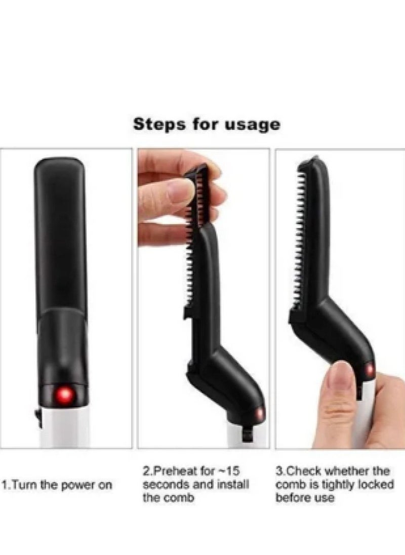 Generic Ceramic Hair Curling Iron Comb Beard Straightener  - Image 2