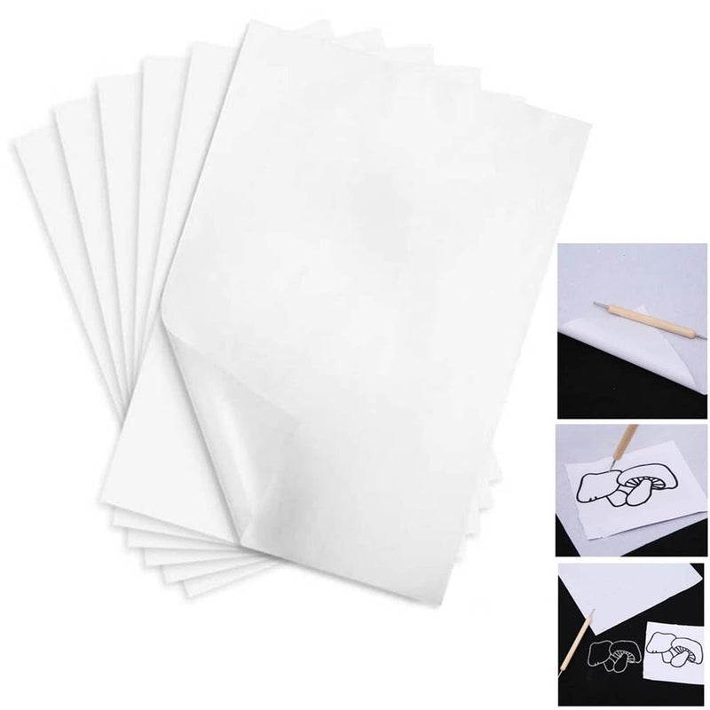 Yesallwas 50 Sheets A4 White Carbon Transfer Paper Tracing Copy Paper Idea for WoodPaperCanvas and Other Art Surfaces Tracing Copy 83 x 115 Inches