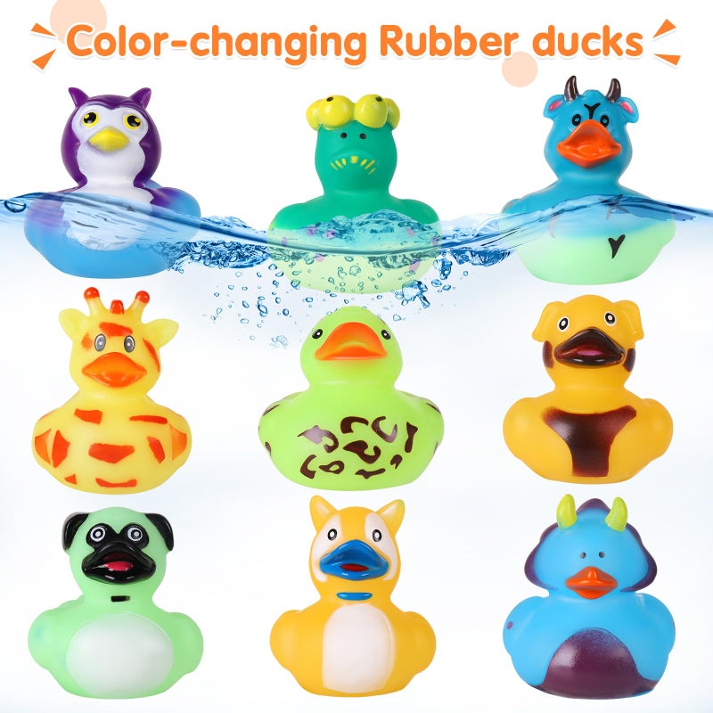 ANGGIKO 24 Pack Color Changing No Hole Rubber Ducks Color Change Baby Bath Toys Without Holes for Toddlers Kids Ages 48 Floating Toys Gift for Bath Classroom Party Favors Easter Basket Stuffers - Image 3