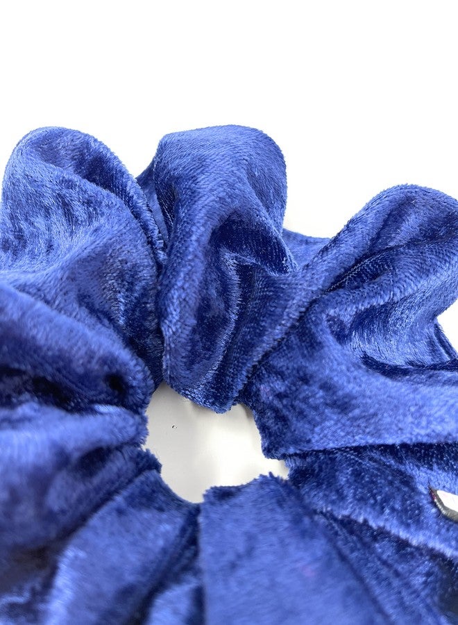 IUPTOWN CHIC XL Jumbo Velvet Scrunchie For Hair, Scrunchy for Women Girls, Durable Elastic Band Ties to Hold Thick, Straight, Curly Hair - Breakage, Frizz Prevention (Princess Blue) - Image 2
