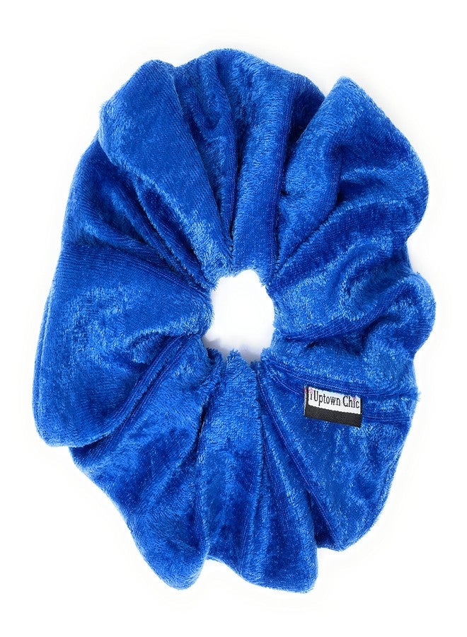 IUPTOWN CHIC XL Jumbo Velvet Scrunchie For Hair, Scrunchy for Women Girls, Durable Elastic Band Ties to Hold Thick, Straight, Curly Hair - Breakage, Frizz Prevention (Princess Blue) - Image 1